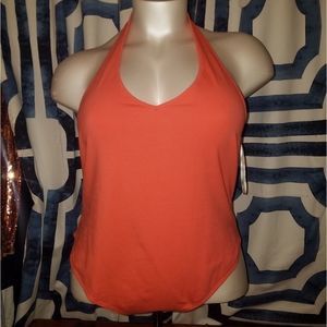 Plus size coral halter bodysuit